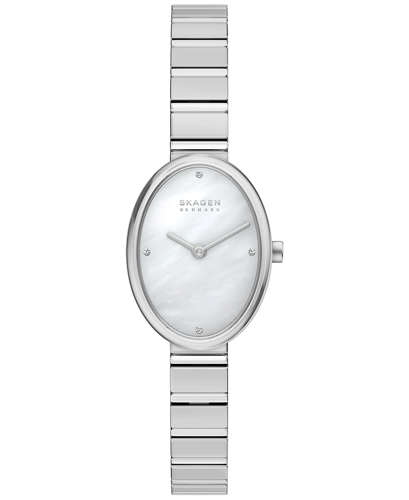 Skagen Women's Anita Oval Quartz Two-Hand Silver Stainless Steel Watch 20mm