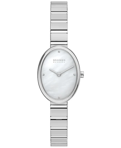 Skagen Women's Anita Oval Quartz Two-Hand Silver Stainless Steel Watch 20mm