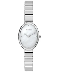 Skagen Women's Anita Oval Quartz Two-Hand Silver Stainless Steel Watch 20mm