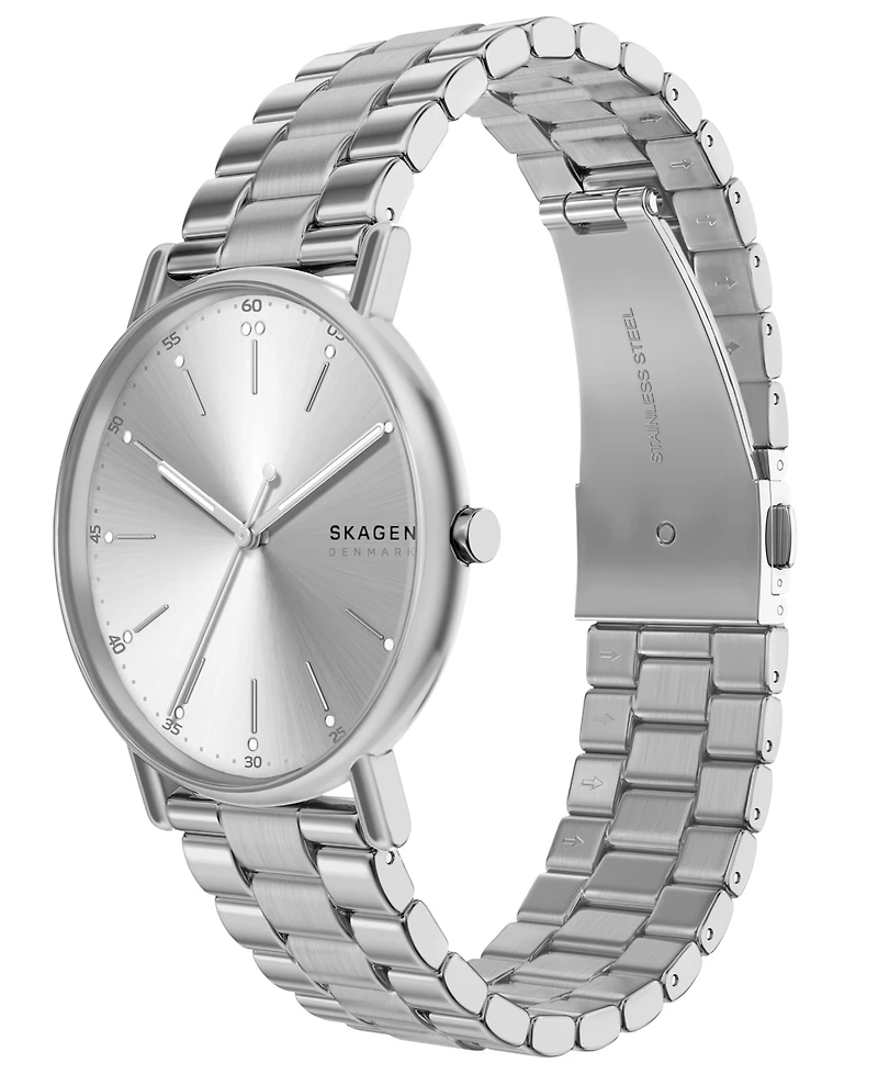 Skagen Men's Signatur Quartz Three-Hand Silver Stainless Steel Watch 40mm