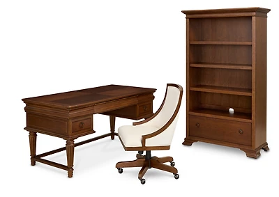 Nelman Home Office 3-PieceSet (Writing Desk, Desk Chair & Bookcase)