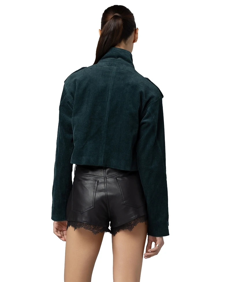 Blank Nyc Women's Mock Neck Corduroy Jacket