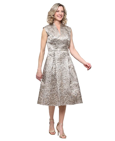 Alex Evening Women's Midi A-Line Jacquard Dress