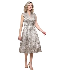 Alex Evening Women's Midi A-Line Jacquard Dress