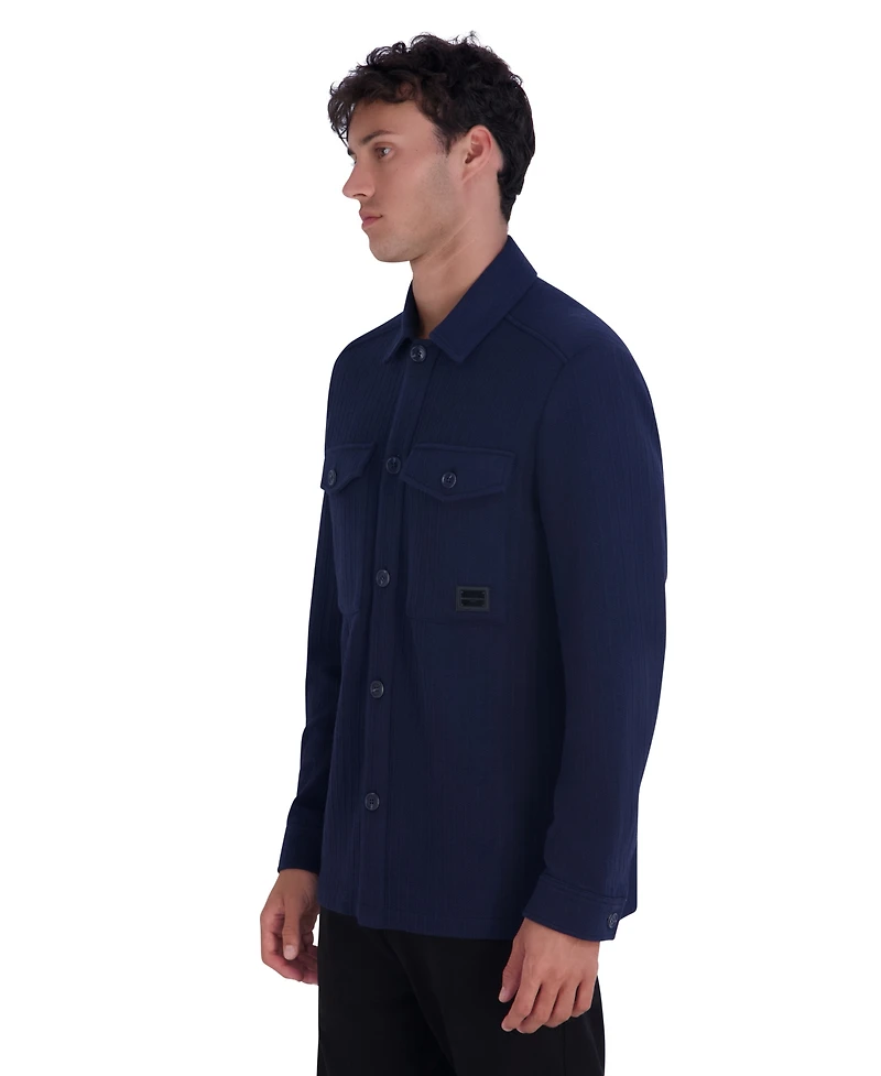 Karl Lagerfeld Paris Men's Pique Shirt Jacket