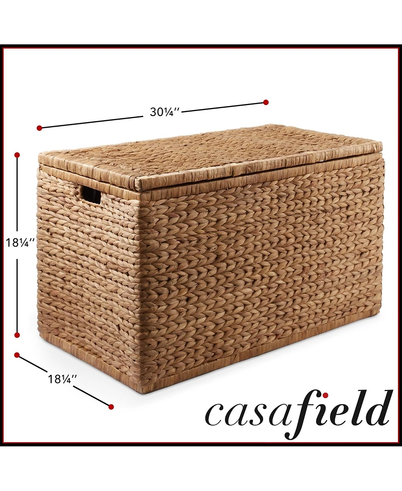 Casafield 30" Storage Chest with Lid, Handles, Safety Hinge