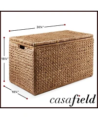 Casafield 30" Storage Chest with Lid, Handles, Safety Hinge