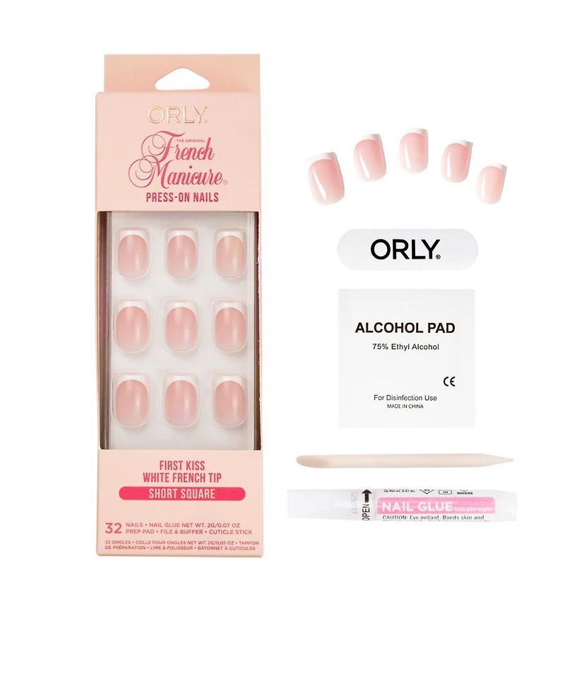 Orly First Kiss French Manicure Short Square Press-On Nails Set