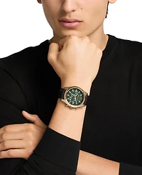 Michael Michael Kors Men's Lexington Chronograph Black Leather Watch 44mm