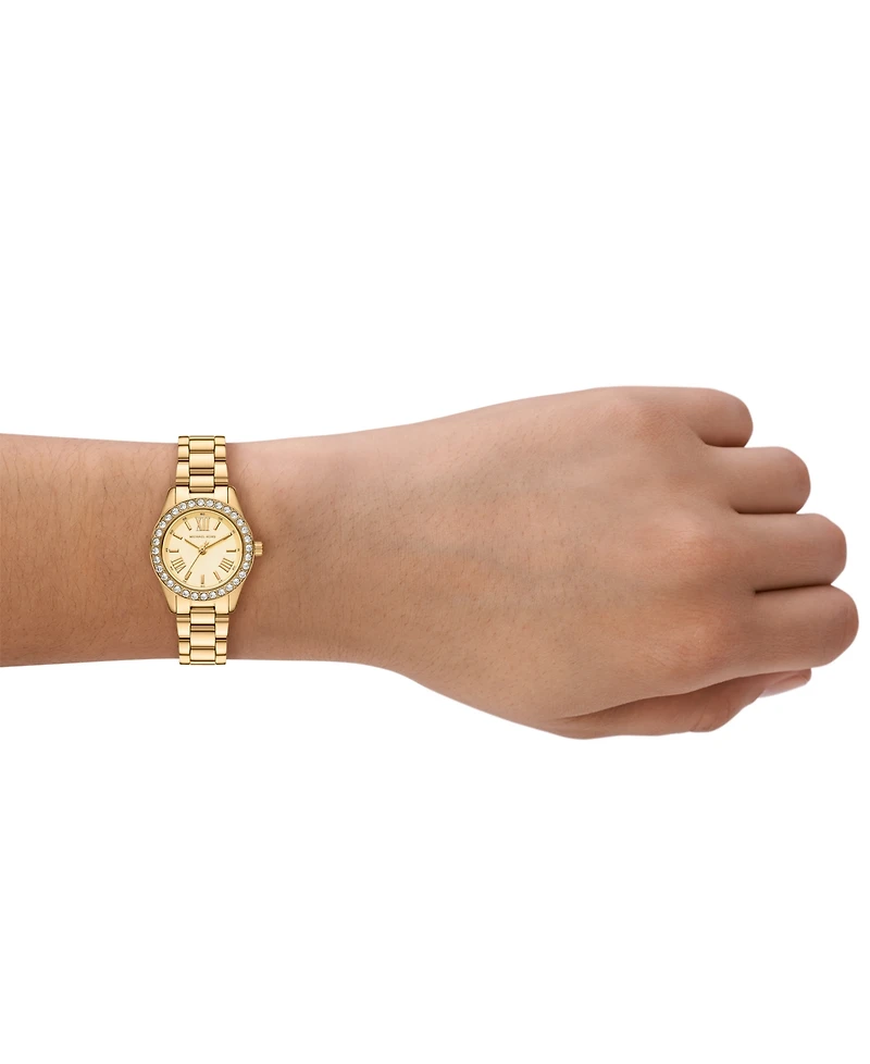 Michael Michael Kors Women's Lexington Three-Hand Gold-Tone Stainless Steel Watch 26mm
