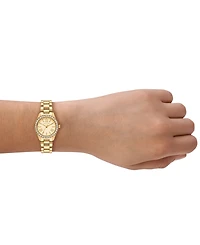 Michael Michael Kors Women's Lexington Three-Hand Gold-Tone Stainless Steel Watch 26mm