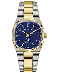 Bulova Men's Super Seville Sodalite Two-Tone Stainless Steel Bracelet Watch 35mm