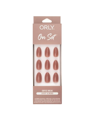 Orly Coffee Break On Set Short Almond Press-On Nail Set