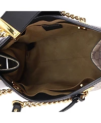 Pre-Owned Gucci Small Padlock Chain Tote Gg Coated Canvas with Leather