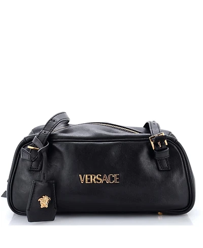 Pre-Owned Versace Large Tag Bowling Bag Leather