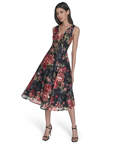Eliza J Women's Sleeveless V-Neck Fit & Flare Short Dress