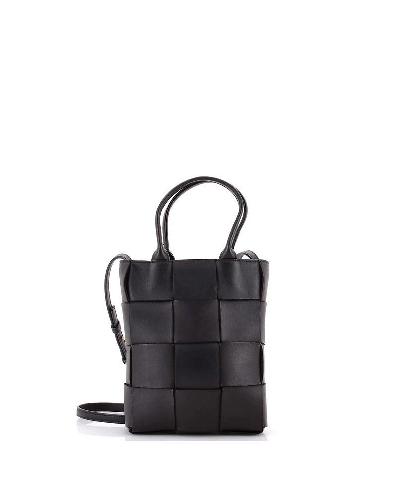 Pre-Owned Bottega Veneta Mini Cassette Convertible Tote Maxi Intrecciato Leather
