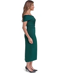 Eliza J Women's Off-the-Shoulder Side-Tuck Long Dress