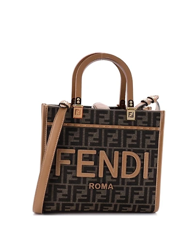 Pre-Owned Fendi Small Sunshine Shopper Tote Zucca Canvas
