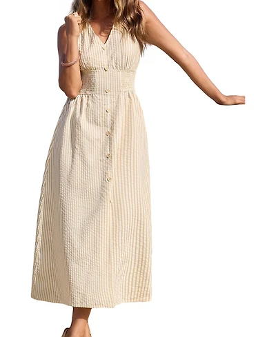 Cupshe Women's Time Will Tell Striped Maxi Beach Dress