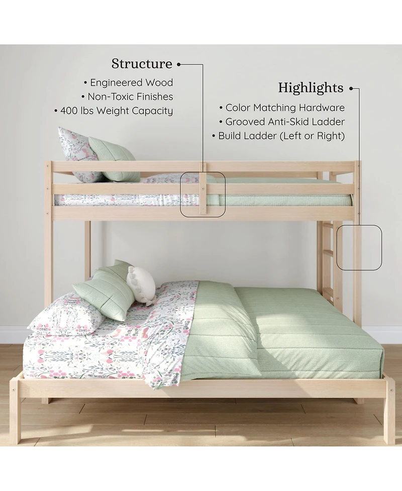 Grain & Grove Bear Plywood Twin Xl Queen Bunk Embossed