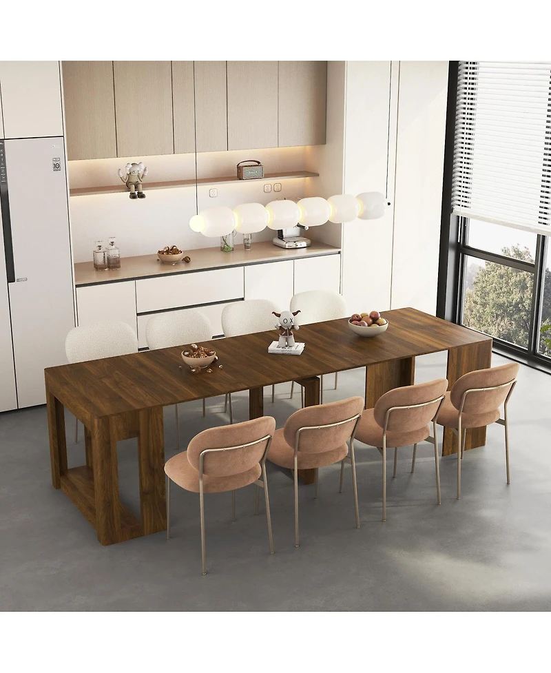 Streamdale Furniture Extendable Foldable Multifunctional Wood Dining Table