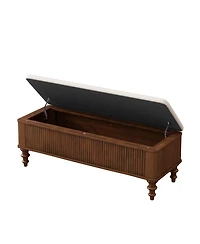 Streamdale Furniture 50.8-inch Multi-Functional Linen Storage Ottoman Bench