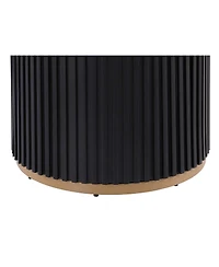 Streamdale Furniture 46" Round Faux Marble Dining Table with Metal Base