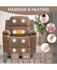Streamdale Furniture Chenille Power Lift Recliner Chair, 350 Lbs Capacity, 8 Point Massage, Heating