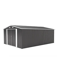 Streamdale Furniture 10x14 Feet Metal Outdoor Storage Shed With 3 Lockable Doors