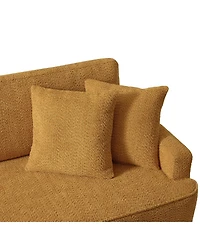 Streamdale Furniture Boucle Indoor Chaise Lounge Chair with Ottoman and 2 Throw Pillows
