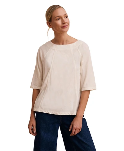 Celtic & Co. Women's Linen Blend Short Sleeve Swing Top