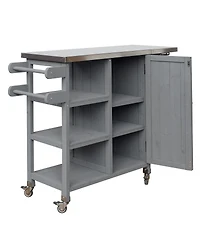 Streamdale Furniture Foldable Outdoor Kitchen Island With Storage, Prep Station, And Lockable Wheels