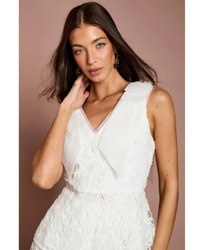 Coast Women's Lace Bow V-Neck Top