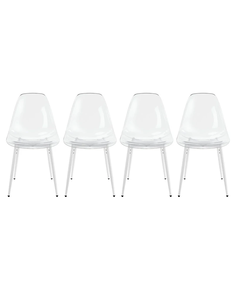 Streamdale Furniture 5 Piece Dining Set Round Marble Pub Table and 4 Chairs