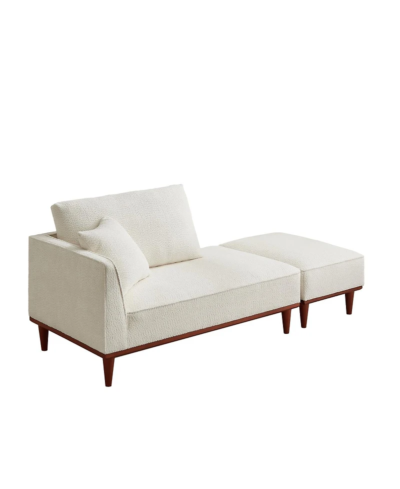 Streamdale Furniture Upholstered Chaise Lounge and Stool for Living Room Bedroom