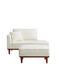 Streamdale Furniture Upholstered Chaise Lounge and Stool for Living Room Bedroom