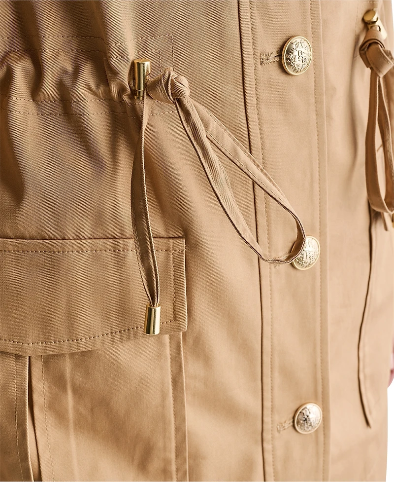 Bcbg Women's Collared Cinched Waist Short Trench Coat