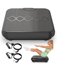 Zeny Vibration Plate Exercise Machine, Whole Body Workout Platform with Remote Control, Resistance Bands, for Home Gym