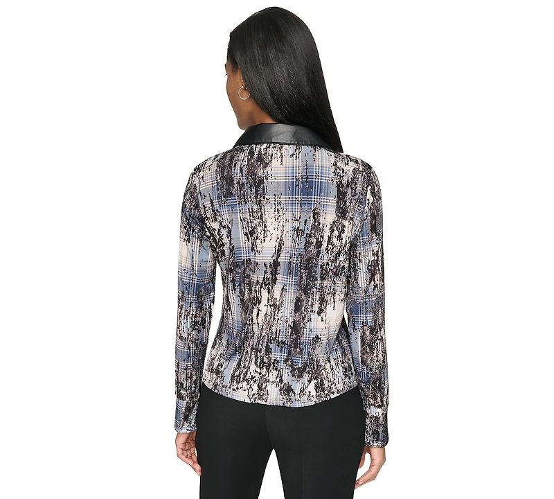 Dkny Women's Collared Button-Up Long-Sleeve Shirt