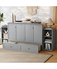 Streamdale Furniture Murphy Bed With Storage Drawers and Shelves