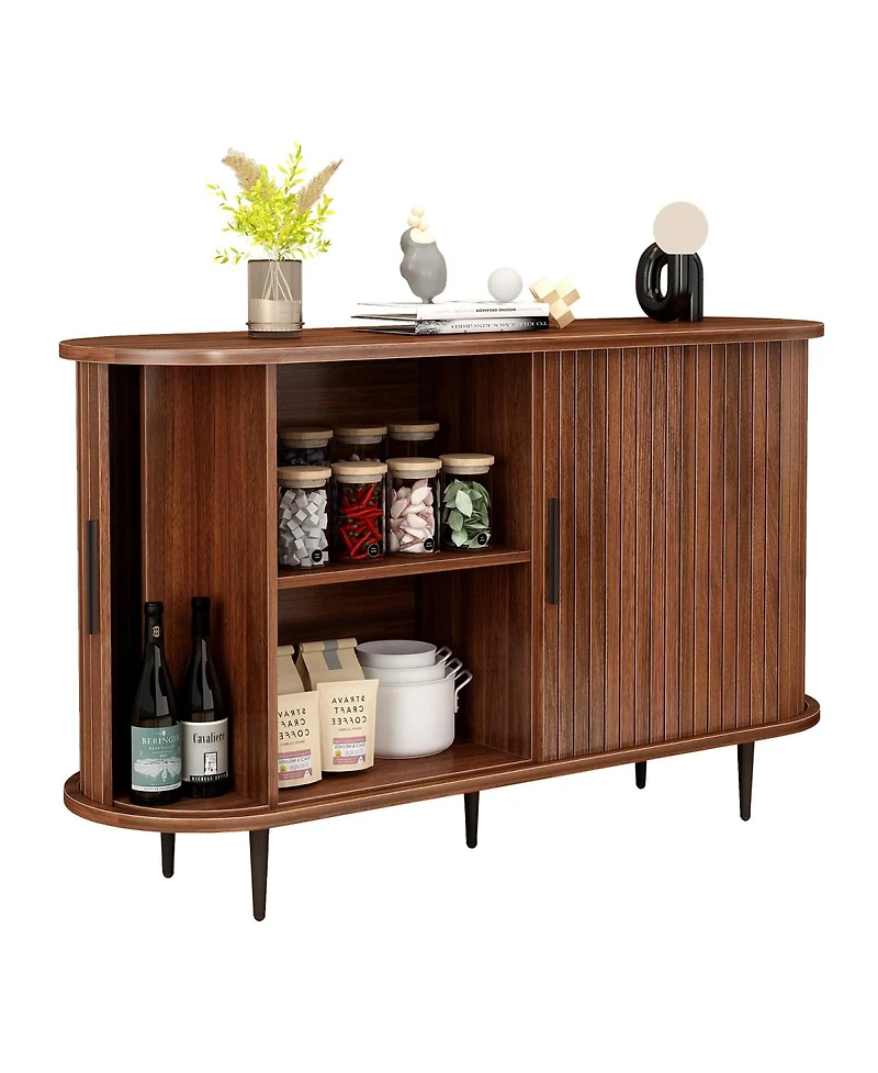 Streamdale Furniture 47''W Fluted Buffet Sideboard Cabinet with Sliding Door