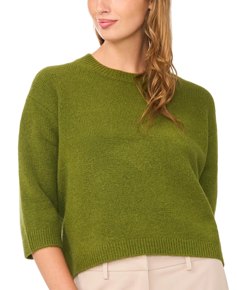 Vince Camuto Women's Elbow-Sleeve Crewneck Sweater