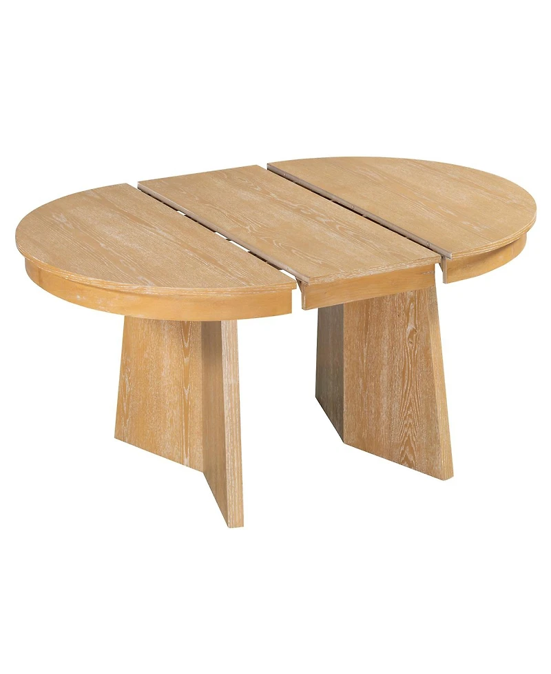 Streamdale Furniture 5-Piece Retro Extendable Dining Table Set with 4 Upholstered Chairs