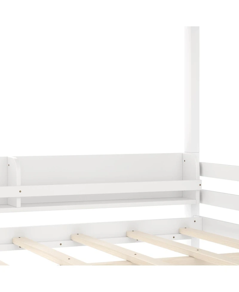 Streamdale Furniture Wood Bunk Bed with Storage, Shelf, Ladder, Rails