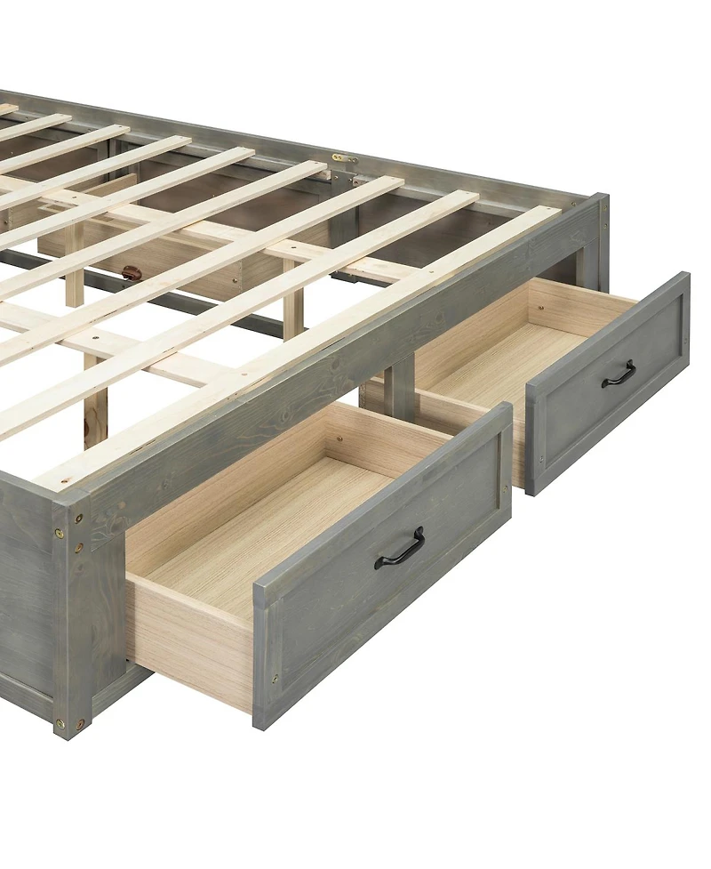 Streamdale Furniture Queen Platform Bed with 6 Drawers