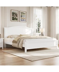 Streamdale Furniture King Size Platform Bed with Headboard with Wooden Slat Support Legs