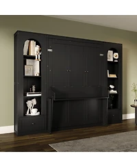 Streamdale Furniture Murphy Bed with Shelf, Cabinets, Drawers and Led