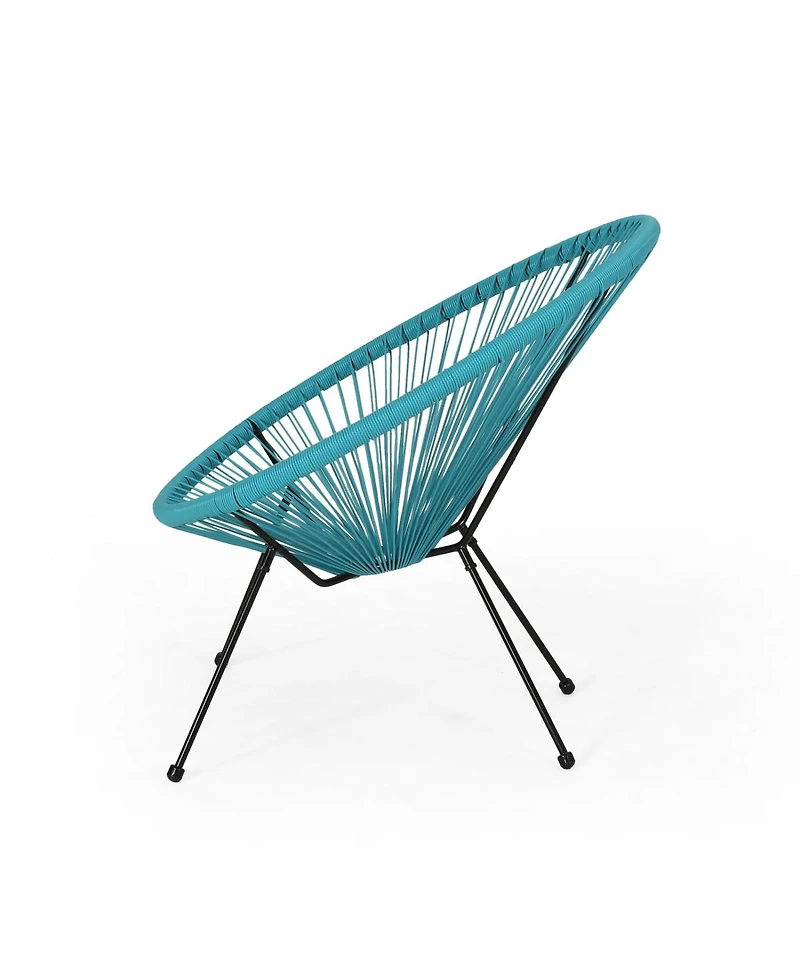 Streamdale Furniture Modern Steel and Faux Rattan Outdoor Basket Chairs, Set of 2