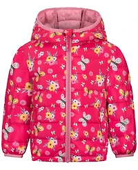 S Rothschild & Co Toddler Girls' 2T-5T Long-Sleeve Printed Midweight Butterfly Packable Jacket
